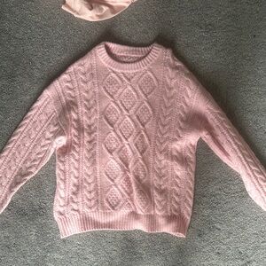 Daily Drills Pink Cable Knit Sweater